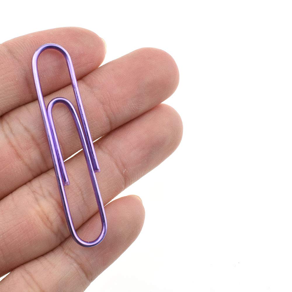HAHIYO Paper Clips Large 2 inches Length Purple Paperclips Vinyl Coated Prevent Scratching Tearing The Pages Sturdy for Bookmark Organize Home Office School 80 Pack