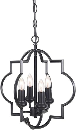 Vintage Black Iron Pendant Ceiling Light Hanging Lamp Retro Cage