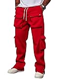 ABSECAI Men's Cargo Sweatpant Baggy Causal Wide Leg