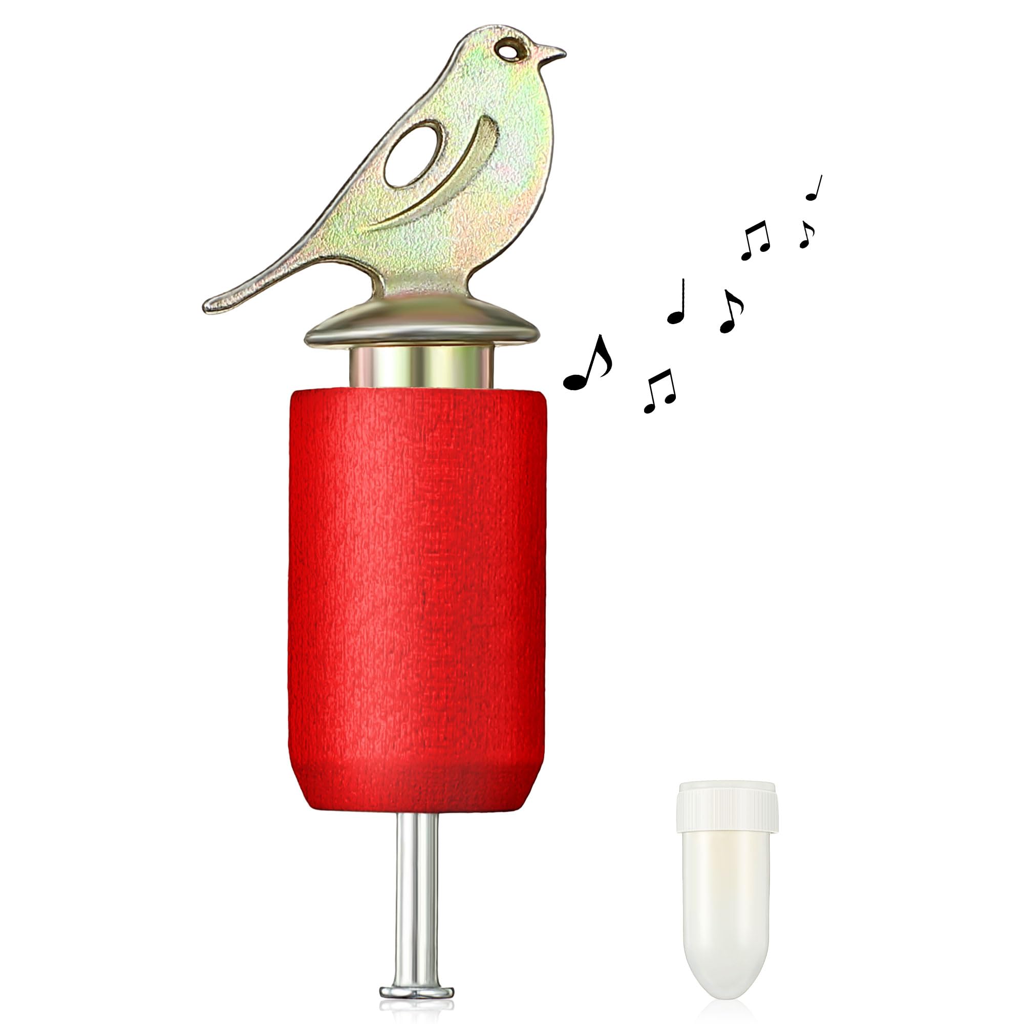 Photo 1 of Dreyoo Beetle & Bee Bird Call with Rosin, Imitating Bird Sounds Made of Zinc Alloy and Wooden for Birds Lovers, Birds Watching Gifts Outdoor Play(Red Color)