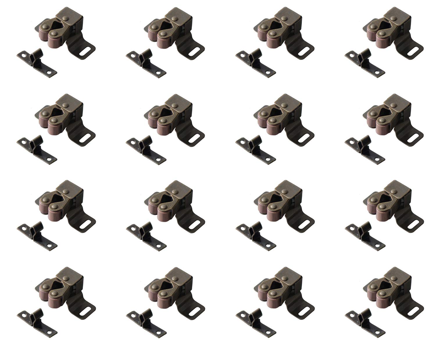 CFSky Furniture Catch, Set of 16, 47 x 31 x 21 mm, Bronze Steel, Cabinet Lock, Ball Catch