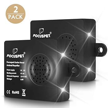 Répulsif Ultrason Anti-Fouines Pour Voiture - Éloigne Rongeurs Avec LEDs - Installation Facile - Protection Moteur