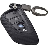 Silicone 3D Carbon Key Fob Cover for BMW 1 2 3 4 5 6 7 M Series X1 X2 X3 X3M X4 X4M X5 X6 M8 M7 M6 M5 M4 M3 M2 M1 M240i 330i 340i 430i 340i 840i Z4 2015-2023
