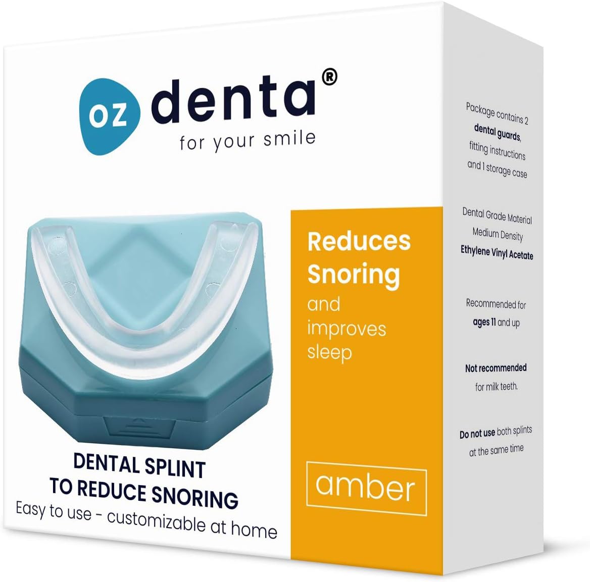 Xylitol 2 x OzDenta Professional Dental Splint and Mouth Guard for