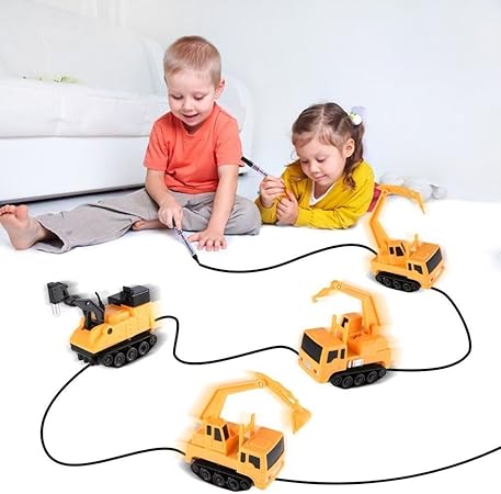 Amazon 線誘導車おもちゃ 電気画線誘導車 掘削リグのモデル 車のおもちゃ 玩具セット玩具車 子供プレゼント おもちゃギフト 任意の描画線に従う 子どもたちの創造性を促進する 想像力を発揮します ミニカー ダイキャストカー おもちゃ