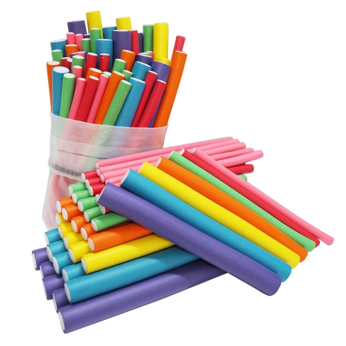 Premium Papilotten Hair Rollers - 42 Pieces for Gentle and Natural Curls! Suitable for Large and Small Curls Overnight, Flexi Rod, Multi-Colour