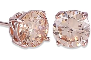 GULICX Rose Gold Tone Yellow Crystal Royal Journey Jewelry Eternity Stud Earring