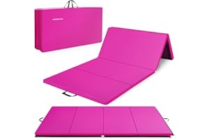 BalanceFrom 10x4 Feet 4-Panel Folding Gymnastics Mat – 2-Inch Thick Pad with Vinyl Surface and Carrying Handles for Tumbling, Yoga, Pilates, Home Workouts, and Martial Arts
