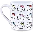 Silver Buffalo Sanrio Hello Kitty Faces and Bows Pattern Ceramic Coffee Mug, 14 Ounces