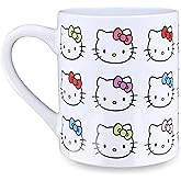 Silver Buffalo Sanrio Hello Kitty Faces and Bows Pattern Ceramic Coffee Mug, 14 Ounces
