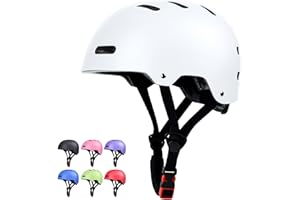 OUWOER Skateboard Bike Helmet for Adults Women Men Youth Kids (2-3-5-8-14+ Years Boys Girls) - Lightweight Multi-Sport Adjustable Helmets for Bicycle Skateboard Scooter Skate Cycling