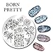 Born Pretty 5.5cm Round Nail Art Stamp Template Butterfly Flower Design Image Plate BP-99