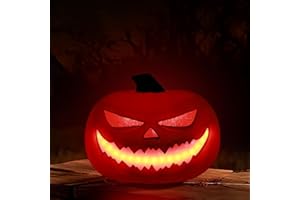 KILIKUALA Halloween Decorations 12" Pumpkin Jack-O-Lantern Light Up Halloween Décor Pre-lit Lanterns for Harvest Thanksgiving Halloween Party,Porch,Front Door Pathway Farmhouse Fall Home Decor