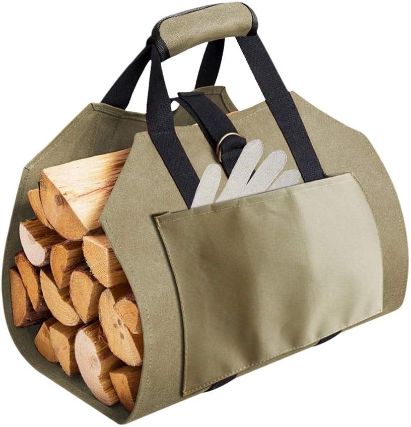 Bolsa de lona para registro, bolsa de almacenamiento de leña para
