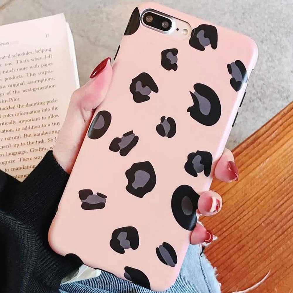 for iPhone X iPhone Xs Case LAPOPNUT Super Cute Animal Leopard Print Giraffe Design Protective Cover Ultra Slim Shockproof Protective Soft TPU Back Bumper Case for iPhone X iPhone Xs,Pink