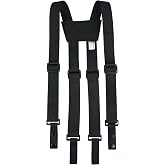 KUNN Tactical Suspenders Police Duty Belt Harness for Men,1.5 Inch Adjustable Tool Belt Suspender with 4 Loop Attachments,Black