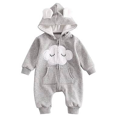 Bebone Baby Overall Jungen Mädchen Strampler mit Kapuze
