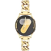 G-ficu Galaxy Watch 7 6 5 4 FE Band 20mm Cowboy Chain for Samsung Galaxy Watch 4 5 6 7 Band 40mm 44mm, Women Metal Bands for Samsung Watch Bands Watch 4 6 Classic/Watch 3 41mm/Active 2-Gold