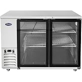 Atosa Commercial Shallow Depth Back Bar Cooler with Glass Doors