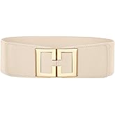 Wide Elastic Belts for Women Dresses Fashion Stretchy Waist Belt with Gold Buckle