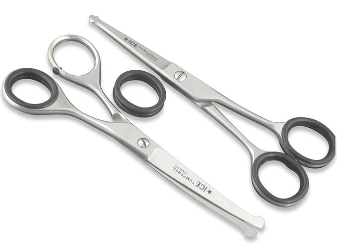 Pet Grooming Scissors 14.5 cm Straight + Curved Dog Hair Scissors with