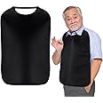 Twistover Double Layer Stretchable Adult Bibs with Crumb Catcher Waterproof Washable Clothing Protector Adult Bibs for Eating
