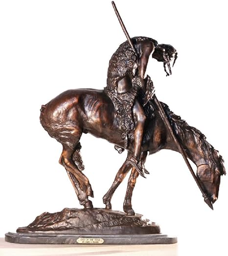 Amazon Com End Of The Trail Solid Bronze Statue Sculpture By James E Fraser Regular Size Home Kitchen