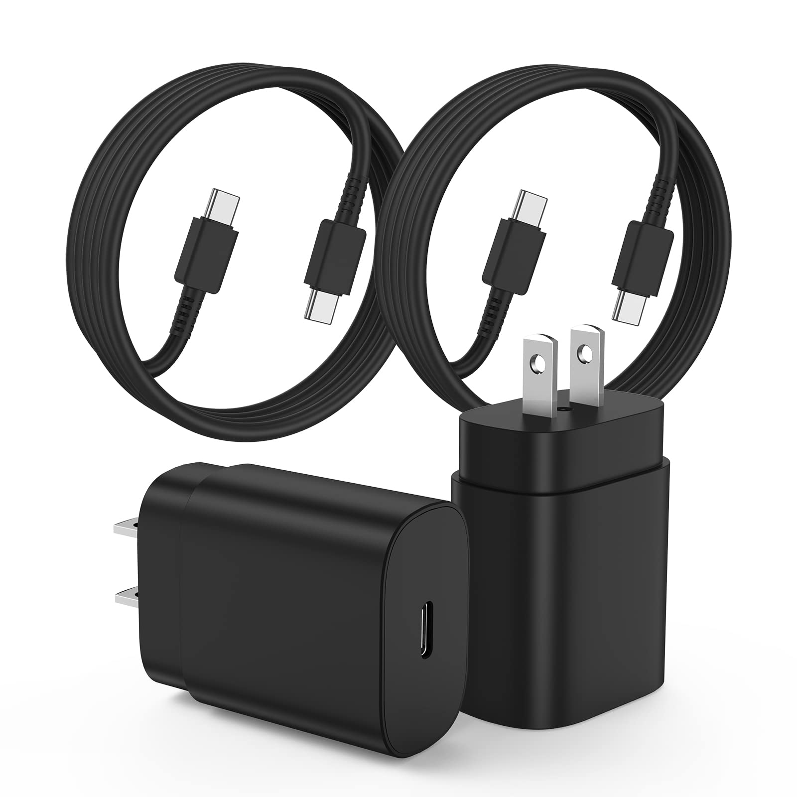 View 1 of 2Pack 25W USB C Charger for Samsung Galaxy S24 Ultra, Super Quite Fast Charging Type C Block with 10FT C to C Cord for Samsung Galaxy Tab S9 S8 S23 Ultra S22 Ultra S23 S22+ S22 S21 Note 10 Plus 20