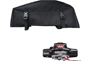 SUAETIAI Winch Cover, High Quality UV-Resistant Waterproof Winch Protective Cover with Adjustable Drawstring, Indoor/Outdoor Winch Accessories, Weather Resistant Dust Cover for Electric Winches 8000-13500 lbs