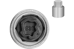 JEUCLEL 530 Wheel Locking Nut Key Compatible with VW VAG Volkswagen, (Socket OD 28mm - ID 25mm), Wheel Lock Nut Socket Adapte