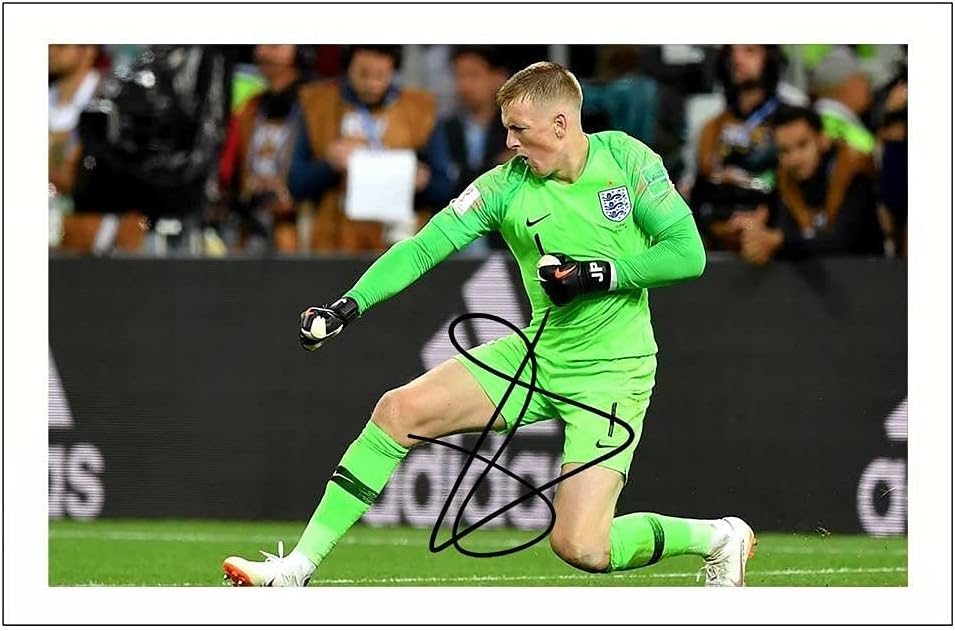 Photographs - Jordan Pickford Signed 12x8 Inch Photo Print Pre Printed Signature England Football Autograph Gift