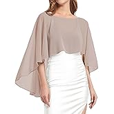 Womens Capelets Shawls and Wraps for Evening Dress Chiffon Capes Wedding Cover Up