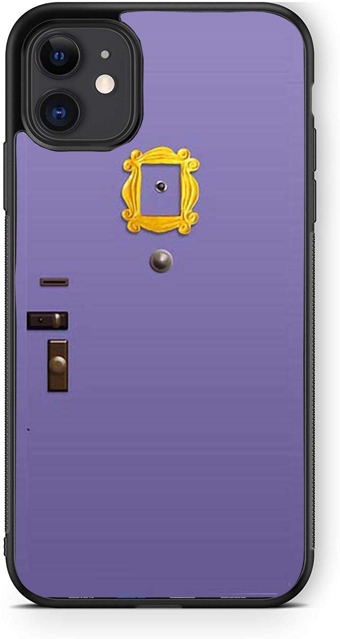 XUNBOTINGS for iPhone 11 Pro Max Case-Friends Purple Door Design-Soft TPU+Luxury Tempered Mirror Protective for iPhone 11 Pro Max Case