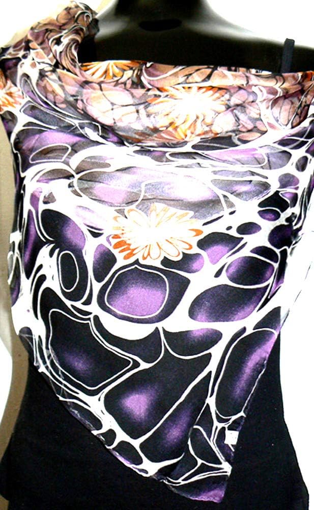Silk Salon Large 100% Luxurious Silk Scarf Shawl Wrap Flower sp1859