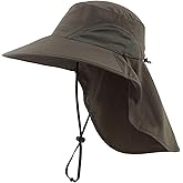Home Prefer Outdoor UPF50+ Sun Hat Wide Brim Mesh Fishing Hat with Neck Flap