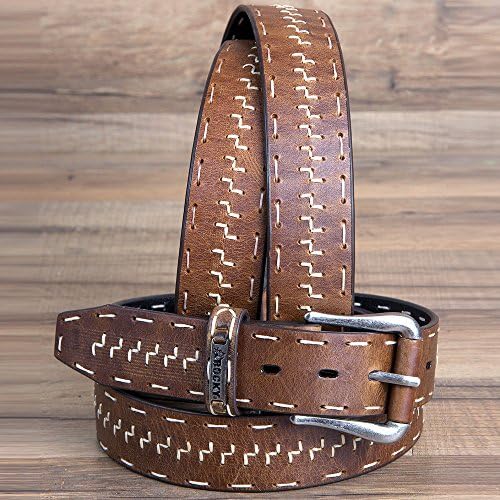 3D BELTS 42' ROCKY 1 1/2' WIDE BROWN MENS OUTDOOR LEATHER BELT W/SILVER ROLLER BUCKLE