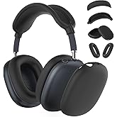 Silicone Case Cover for AirPods Max Headphones, Ear Pad Case Cover/Ear Cups Cover/Headband Cover for AirPod Max (USB-C/Lightning)(2024/2020),Accessories Silicone Protector for Apple AirPods Max, Black