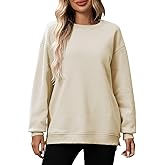 SIALANCI Women‘s Oversized Sweatshirt with Pockets, Cotton Crewneck Pullover, Soft Casual Long Sleeve Loose Fit Top