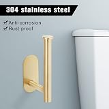 YUET Wall Mounted Toilet Roll Holder, Self Adhesive Gold SUS304 Stainless Steel view 3