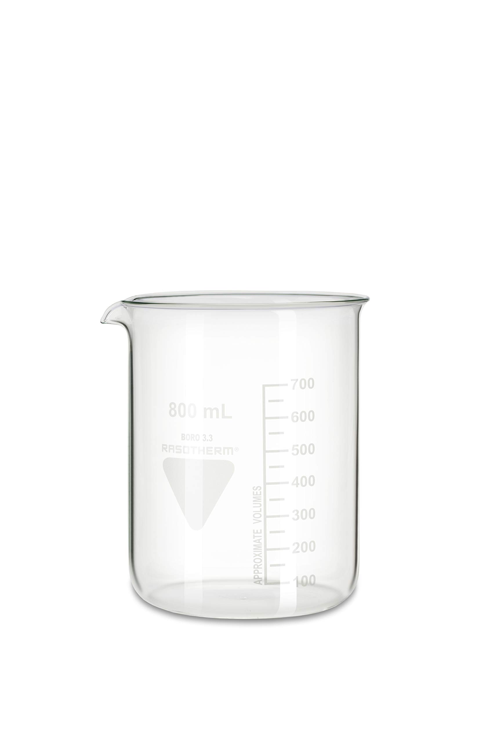 RASOTHERM Beaker Glass Low Shape with Spout (Boro 3.3) 800 ml