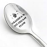 Grandpa's Ice Cream Plow Stainless Steel Engraved Spoon - Unique Gifts for Grandpa from Grandson and Granddaughter - Funny Birthday and Father's Day Gifts for Grandpa