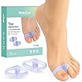 Welnove Pack of 12 Bunion Corrector, Toe Separators with 2 Loops, Big Toe Spacer Suitable for Bunion and Overlap Toe (Violet)