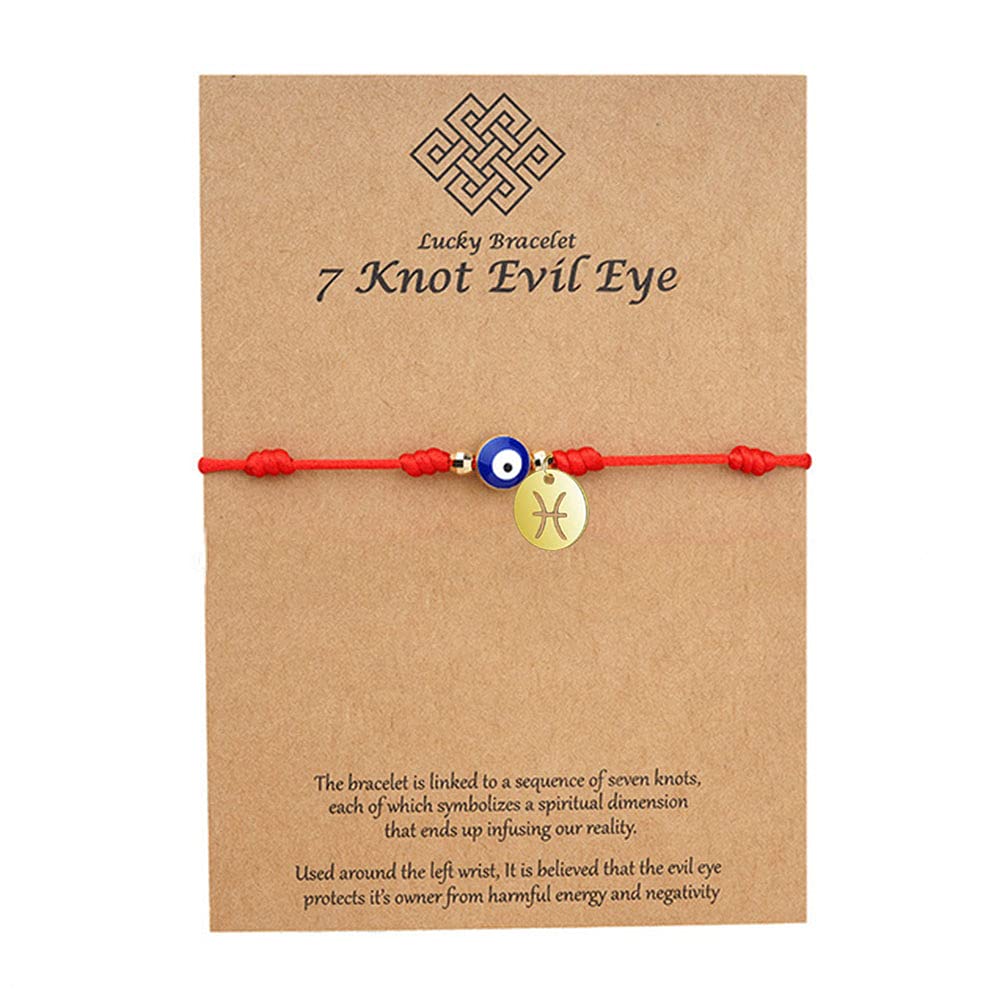 JczR.Y Constellation Zodiac Bracelet 7 Knot Evil
