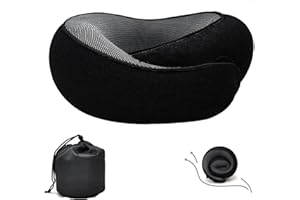 OBEMARY Wander Plus Travel Pillow, Neck Pillow for Traveling, 360° Wander Plus Travel Neck Pillows for Airplanes, Memory Foam Airplane Pillow, Soft Airplane Neck Pillow Stowable U-Shaped Pillow (Black)