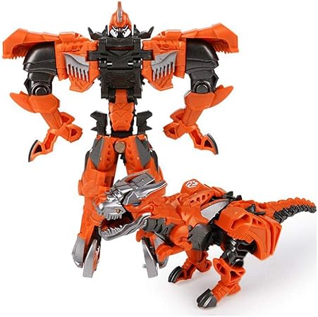 Amazon 恐竜変形玩具 トランスフォーマー玩具車 変形ロボットモデル ヒーローレスキューロボット 子供のための最高の贈り物 Color Orange ミニカー モデルカー おもちゃ