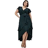 City Chic Women's Plus Size Cocktail Dress - Flirty Jen Flutter Sleeve Maxi