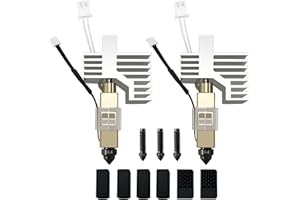 HzdaDeve 2PK 0.4MM Hardened Steel Ceramic Hotend for Centauri Carbon/Centauri Print Head Extruder Kit Hot End with Extra 0.2MM 0.4MM 0.6MM Hardened Nozzles 2PK Silicone Cover and 2PK Nozzle Brushes