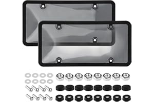 HEQXWL A Pair of Transparent License Plate Protectors - Unbreakable Clear License Plate Frame with Screw Covers