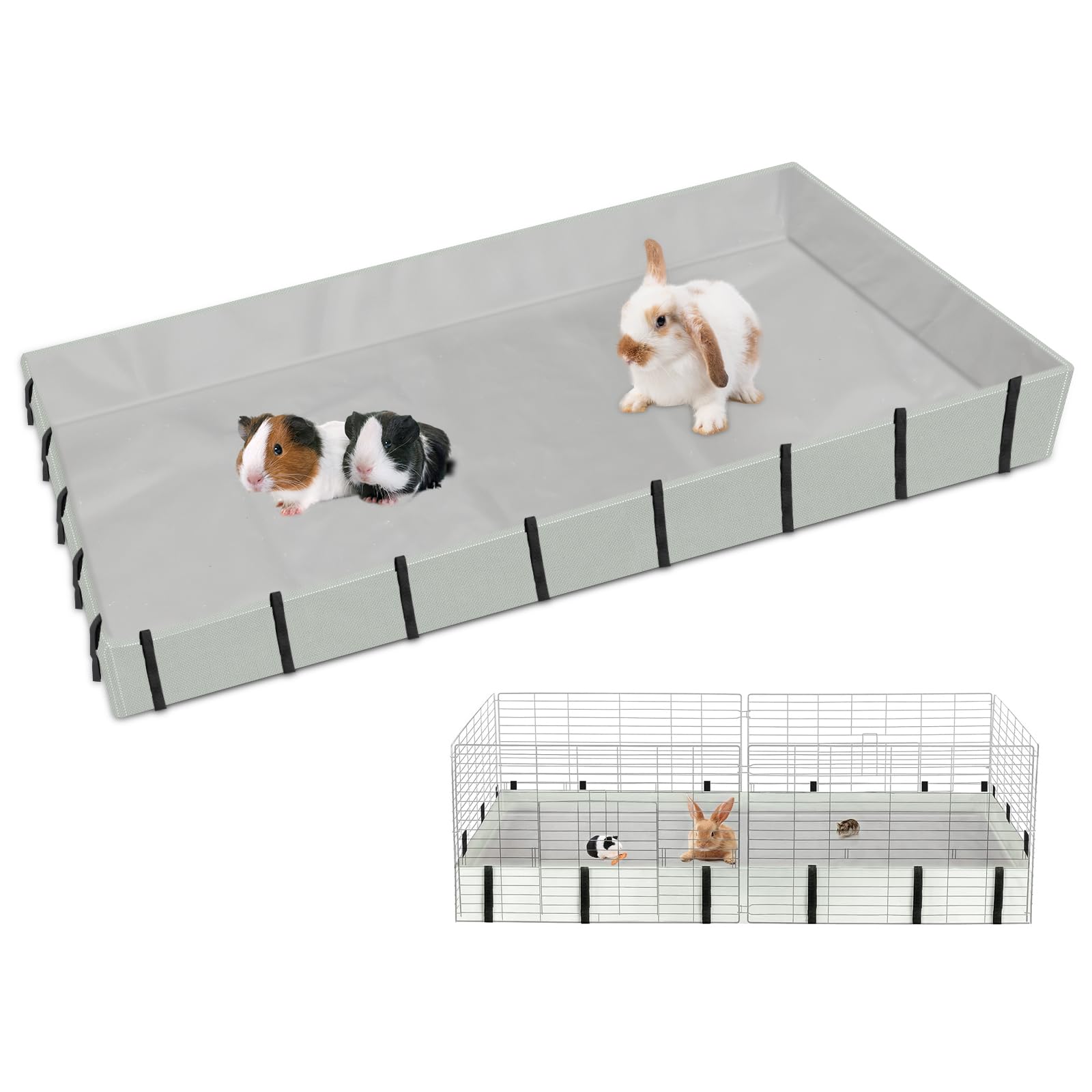 Mfsdai 55.9" x 28" Waterproof Guinea Pig Liner Base for C & C Grids Habitat,Washable Tarp Bottom Guinea Pig Bedding for Rabbits Hamsters Hedgehogs Ferrets Small Pets(No Cage)