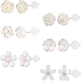 AoedeJ 6 Pairs Plastic Glow Earrings - Stud, Bow Designs for Women